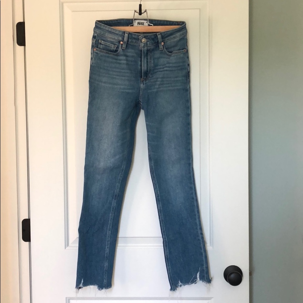 Paige Cindy High Waist Destroyed Hem Denim